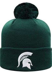 Top of the World Michigan State Spartans Green TOW Pom Mens Knit Hat