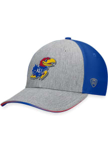 Top of the World Kansas Jayhawks Mens Grey Merge 2T Flex Hat