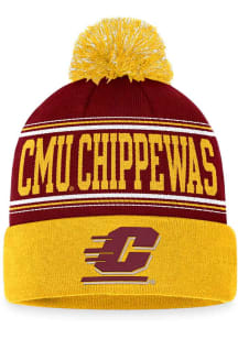 Top of the World Central Michigan Chippewas Maroon Draft Cuff Pom Mens Knit Hat