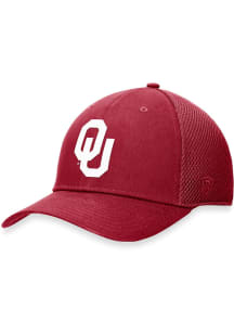 Top of the World Oklahoma Sooners Mens Crimson Spacer Mesh Structured Flex Hat