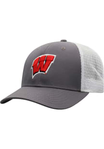 Top of the World Wisconsin Badgers BB Adjustable Hat - Grey