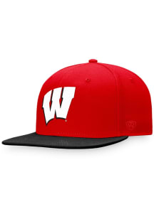 Top of the World Wisconsin Badgers Red 1051.0 Mens Snapback Hat