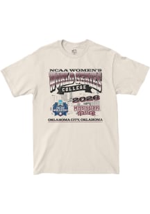 Mississippi State Bulldogs Ivory Campus Ink 2026 Women's College World Series Short Sleeve Fashion..