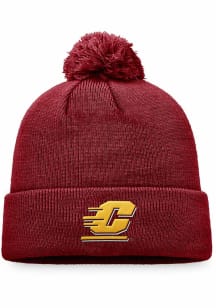 Top of the World Central Michigan Chippewas Red Cuffed Knit Design Mens Knit Hat