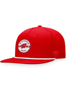Top of the World Wisconsin Badgers Red Bank Rope Mens Snapback Hat