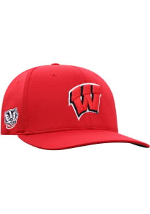 Top of the World Wisconsin Badgers Mens Red Reflex Flex Hat