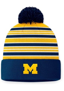 Top of the World Michigan Wolverines Blue Double Down Cuff Pom Mens Knit Hat