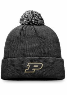 Top of the World Purdue Boilermakers Black Tow Pom 6 Cuffed Knit Mens Knit Hat