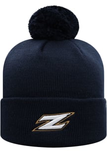 Top of the World Akron Zips Navy Blue TOW Pom Mens Knit Hat