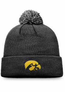 Top of the World Iowa Hawkeyes Black Tow Pom 6 Cuffed Knit Mens Knit Hat