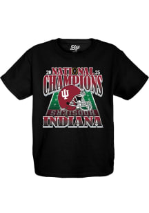 Blue 84 Indiana Hoosiers Youth Black 2025 College Football National Champions Short Sleeve T-Shirt