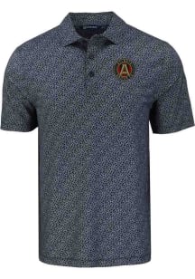Cutter and Buck Atlanta United FC Mens Black Pike Pebble Short Sleeve Polo
