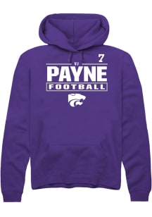 VJ Payne  Rally K-State Wildcats Mens Purple Football NIL Stacked Box Long Sleeve Hoodie