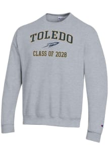 Champion Toledo Rockets Mens Grey Primary Class of 2028 Powerblend Long Sleeve Crew Sweatshirt