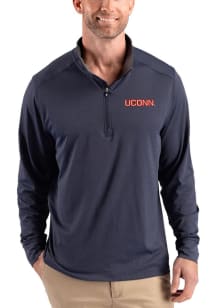 Cutter and Buck UConn Huskies Mens Navy Blue Forge Eco Big and Tall Qtr Zip