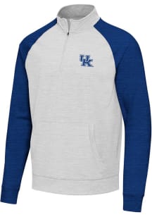 Antigua Kentucky Wildcats Mens Blue Urgent Colorblock Long Sleeve Qtr Zip Pullover