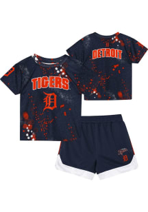 Detroit Tigers Toddler Navy Blue Pinch Hitter Infielder Set Top and Bottom