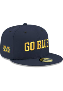 New Era Michigan Wolverines Mens Navy Blue 59FIFTY Fitted Hat