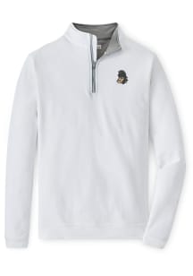 Peter Millar Michigan State Spartans Mens White Perth Sparty Long Sleeve Qtr Zip Pullover