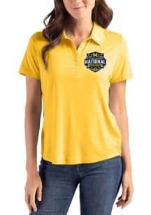 Cutter and Buck Michigan Wolverines Womens Yellow 2026 MBB Champions Coastline Eco Short Sleeve Po..
