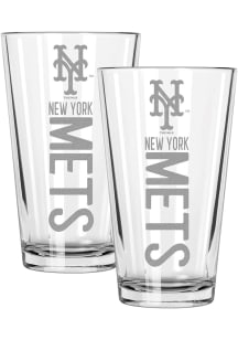 New York Mets Pinnacle 2 Pack 16oz Pint Glass - White