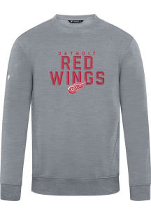 Levelwear Detroit Red Wings Mens Grey Zane Carve Long Sleeve Crew Sweatshirt