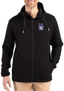 Cutter and Buck Northwestern Wildcats Mens Black Epic Comfort Full Zip Light Weight Jacket