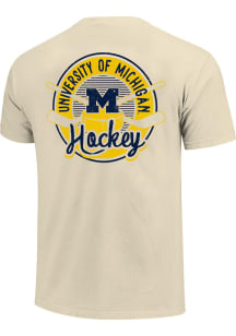 Michigan Wolverines Ivory Hockey Badge Short Sleeve T Shirt