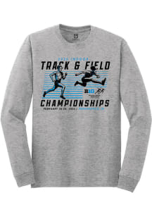 Summit Sportswear Big Ten Grey 2026 Indoor Track & Field Championships Long Sleeve T Shirt