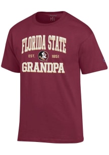Champion Florida State Seminoles Red Est. Date Grandpa Jersey Short Sleeve T Shirt