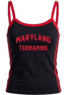 Hype and Vice Maryland Terrapins Womens Black Sideline Stripes Tank Top