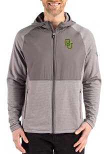 Cutter and Buck Baylor Bears Mens Graphite Peshastin Long Sleeve Full Zip Jacket