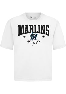Levelwear Miami Marlins White Signature Knit Archway Short Sleeve Fashion T Shirt