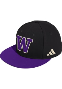 Adidas Washington Huskies Mens Black Baseball Wool Fitted Fitted Hat