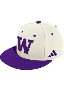 Adidas Washington Huskies Mens White Baseball Wool Fitted Fitted Hat
