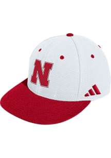 Adidas Nebraska Cornhuskers Mens White Fitted Mesh Fitted Hat