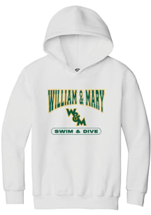 Summit Sportswear William & Mary Tribe Youth White Swimming Long Sleeve Hoodie