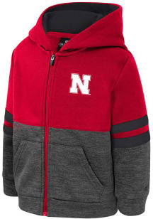 Colosseum Nebraska Cornhuskers Toddler Bandit Long Sleeve Full Zip Sweatshirt - Red