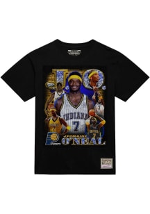 Jermaine O'Neal Indiana Pacers Black Vintage Hype Short Sleeve Fashion Player T Shirt