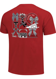 Texas Tech Red Raiders Womens Red Gingham Bows Short Sleeve T-Shirt