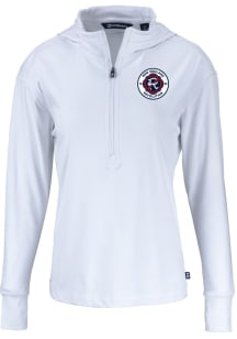 Cutter and Buck New England Revolution Womens White Daybreak Hood Qtr Zip