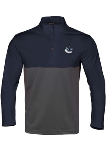 Levelwear Vancouver Canucks Mens Navy Blue Pursue Embroidered 3D Patch Short Sleeve Qtr Zip