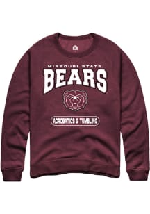 Rally Missouri State Bears Mens Maroon Acrobatics & Tumbling Long Sleeve Crew Sweatshirt