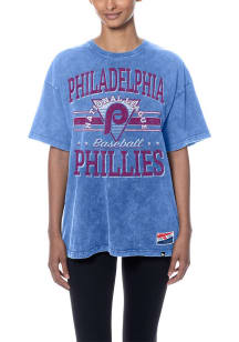 New Era Philadelphia Phillies Womens Light Blue Throwback Oversized Short Sleeve T-Shirt