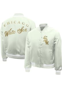 Starter Chicago White Sox Womens Green Script Satin Medium Weight Jacket