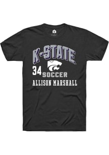 Allison Marshall K-State Wildcats Black NIL Arch Logo Short Sleeve Player T Shirt