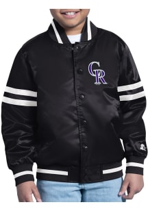 Starter Colorado Rockies Youth Black Satin Medium Weight Jacket