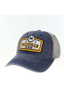 Michigan Wolverines Dashboard Trucker Adjustable Hat - Blue