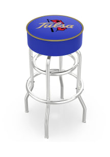 Tulsa Golden Hurricane Double-Ring Swivel Pub Stool - Black