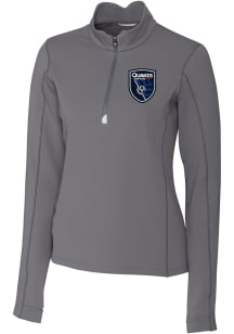 Cutter and Buck San Jose Earthquakes Womens Graphite Traverse Qtr Zip Pullover